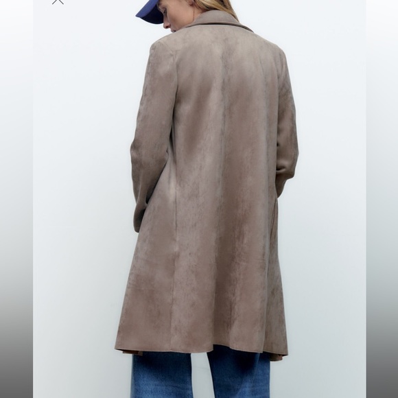 Zara FAUX SUEDE COAT - XS - Picture 5 of 5